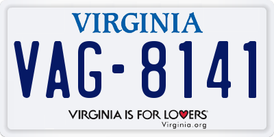VA license plate VAG8141