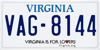 VA license plate VAG8144