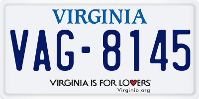 VA license plate VAG8145