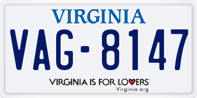 VA license plate VAG8147