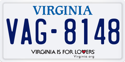 VA license plate VAG8148