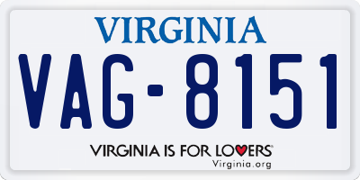 VA license plate VAG8151
