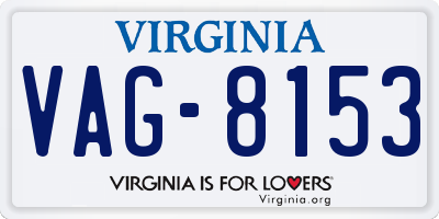 VA license plate VAG8153