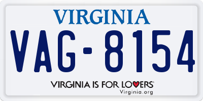 VA license plate VAG8154