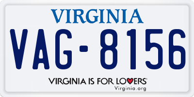 VA license plate VAG8156