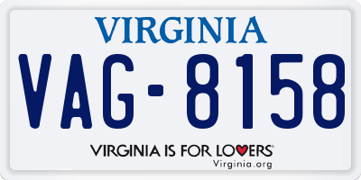 VA license plate VAG8158