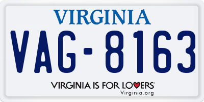 VA license plate VAG8163