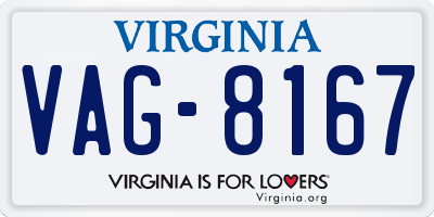 VA license plate VAG8167