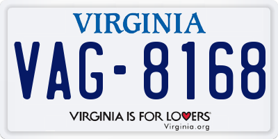 VA license plate VAG8168