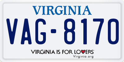 VA license plate VAG8170