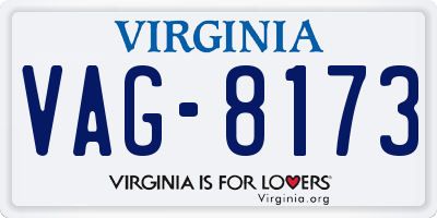 VA license plate VAG8173