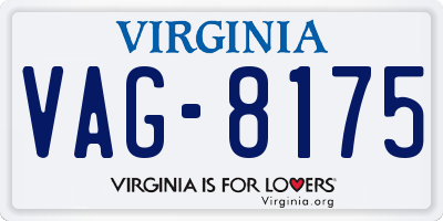 VA license plate VAG8175