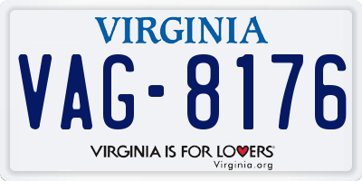 VA license plate VAG8176