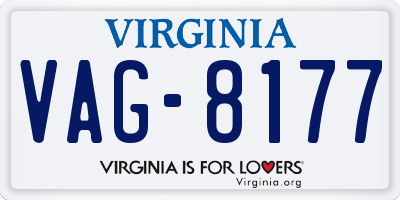 VA license plate VAG8177