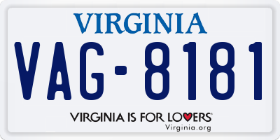 VA license plate VAG8181