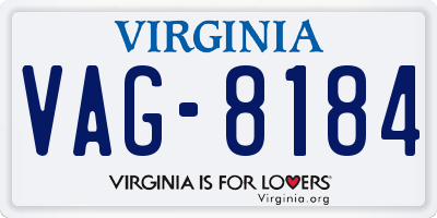 VA license plate VAG8184