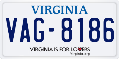 VA license plate VAG8186