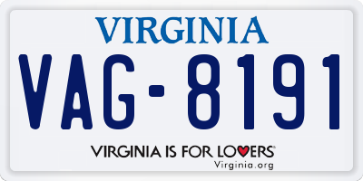 VA license plate VAG8191