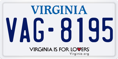 VA license plate VAG8195