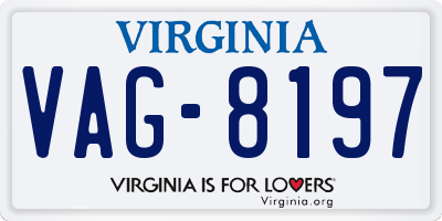 VA license plate VAG8197