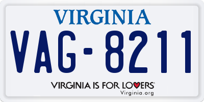 VA license plate VAG8211