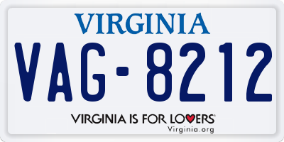 VA license plate VAG8212
