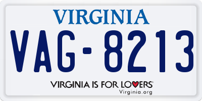 VA license plate VAG8213