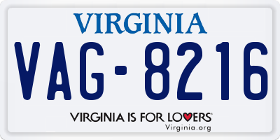 VA license plate VAG8216