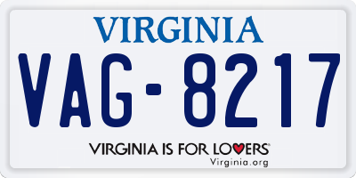 VA license plate VAG8217