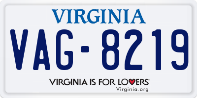 VA license plate VAG8219