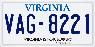 VA license plate VAG8221