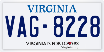VA license plate VAG8228