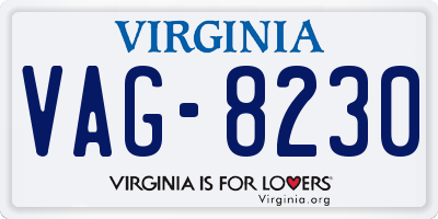 VA license plate VAG8230