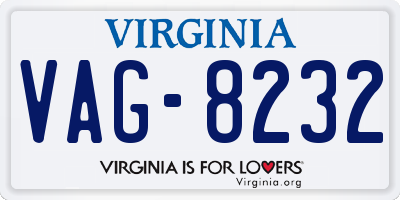 VA license plate VAG8232