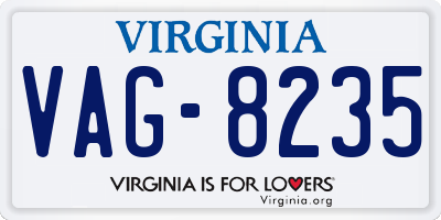 VA license plate VAG8235