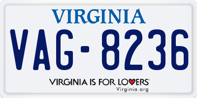 VA license plate VAG8236