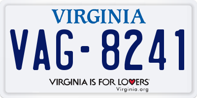 VA license plate VAG8241