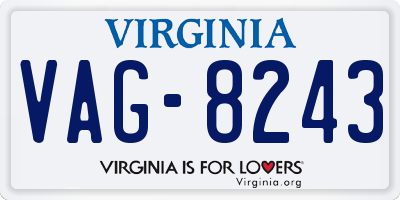 VA license plate VAG8243