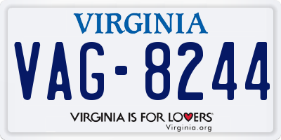VA license plate VAG8244