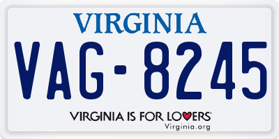 VA license plate VAG8245