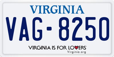 VA license plate VAG8250