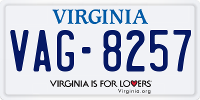 VA license plate VAG8257