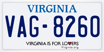 VA license plate VAG8260
