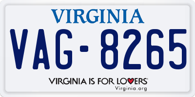 VA license plate VAG8265