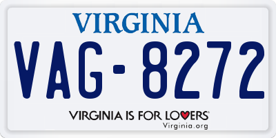 VA license plate VAG8272