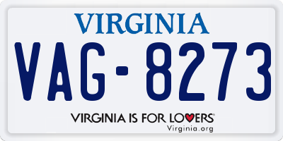 VA license plate VAG8273