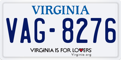 VA license plate VAG8276