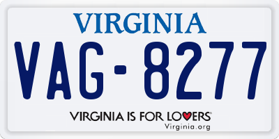 VA license plate VAG8277
