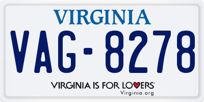 VA license plate VAG8278