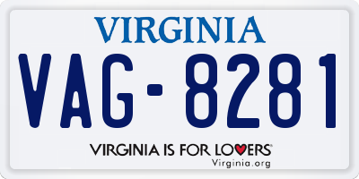 VA license plate VAG8281